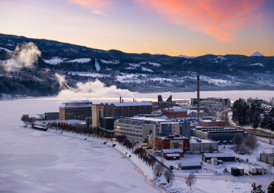 Industrielt landskap paa Notodden