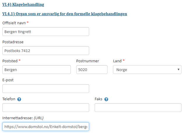 Skjema for klagebehandling